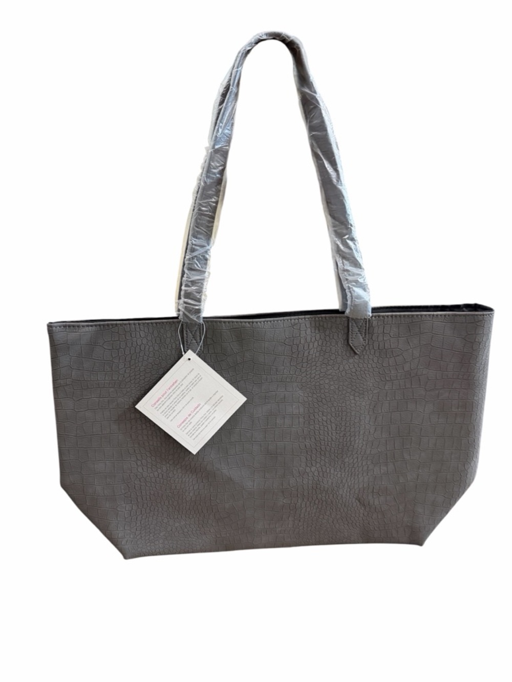 Thirty-One Croc Print Grey Tote NWT Large Textured Shoulder Bag